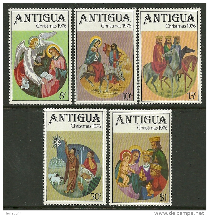 Antigua    "Christmas 1976"     Set    SC# 448-52  MNH** - 1960-1981 Interne Autonomie