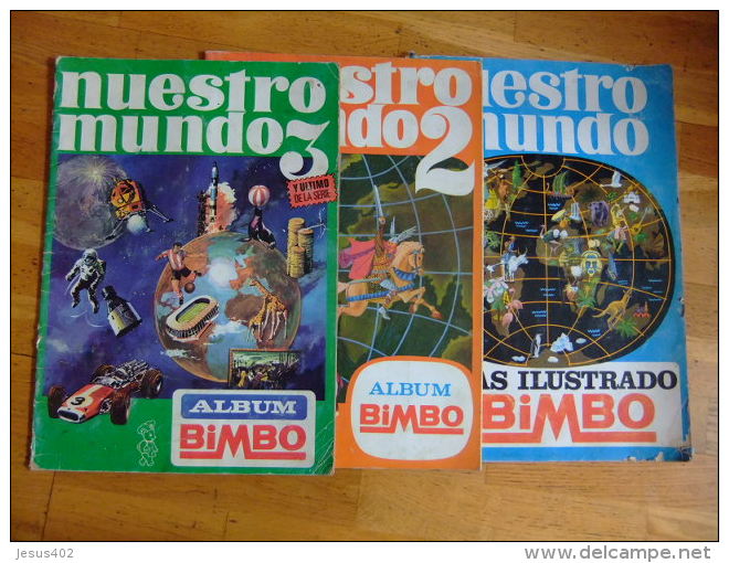 3 ALBUMES COMPLETOS COLECCION BIMBO NUESTRO MUNDO 617 CROMOS AÑO 1968 VER FOTOS - Albums & Catalogues