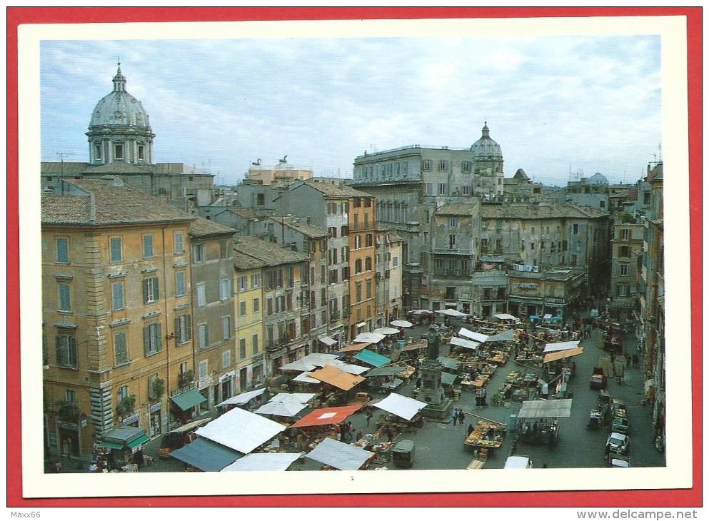CARTOLINA VG ITALIA - ROMA - Campo De' Fiori - Mercato - 11 X 16 - ANNULLO ROMA FIUMICINO 1992 - Ponts