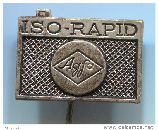 Photography, Foto Camera Film, ISO RAPID AGFA, Vintage Pin Badge - Photography