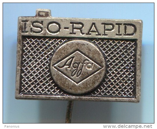 Photography, Foto Camera Film, ISO RAPID AGFA, Vintage Pin Badge - Photographie