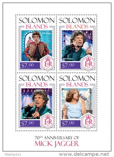 Solomon Islands. 2014  Mick Jagger. (217a) - Chanteurs