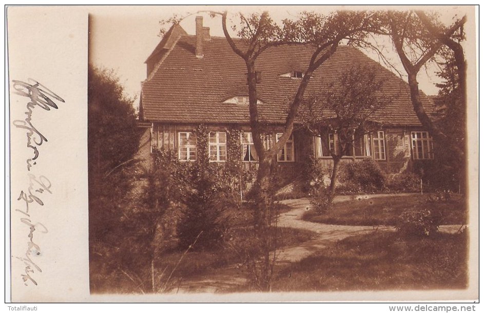 LÜBZ Wohnhaus Helene Bernhard Gartenseite Private Fotokarte 2.3.1917 Gelaufen - Lübz