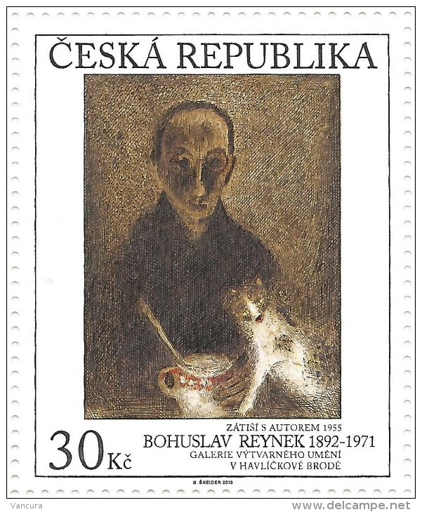 ** 793 Czech Republic Bohuslav Reynek: Still Life With The Author 2013 - Chats Domestiques