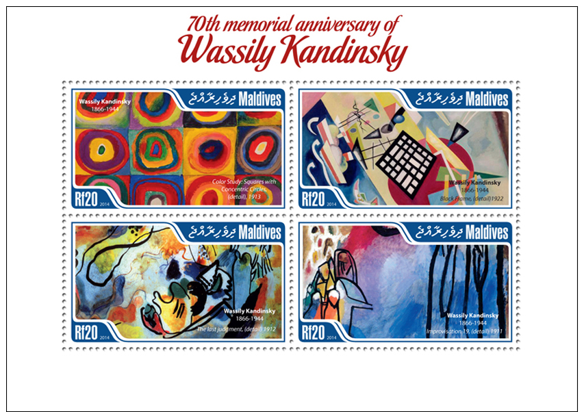 Mld14401a Maldives 2014 Painting Wassily Kandinsky S/s - Autres & Non Classés