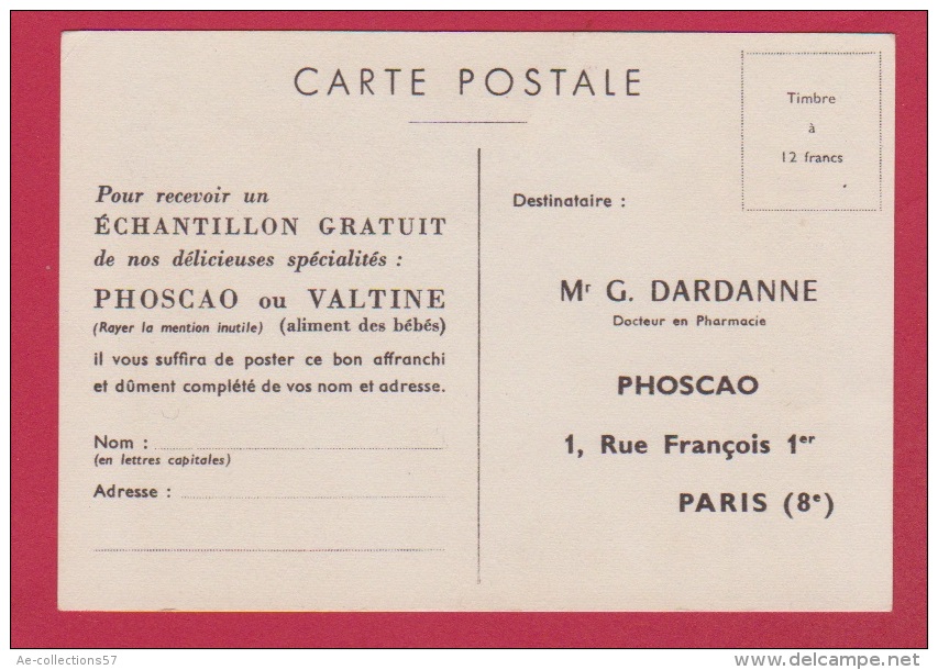 Carte Postale Publicitaire //  Phoscao - Publicité