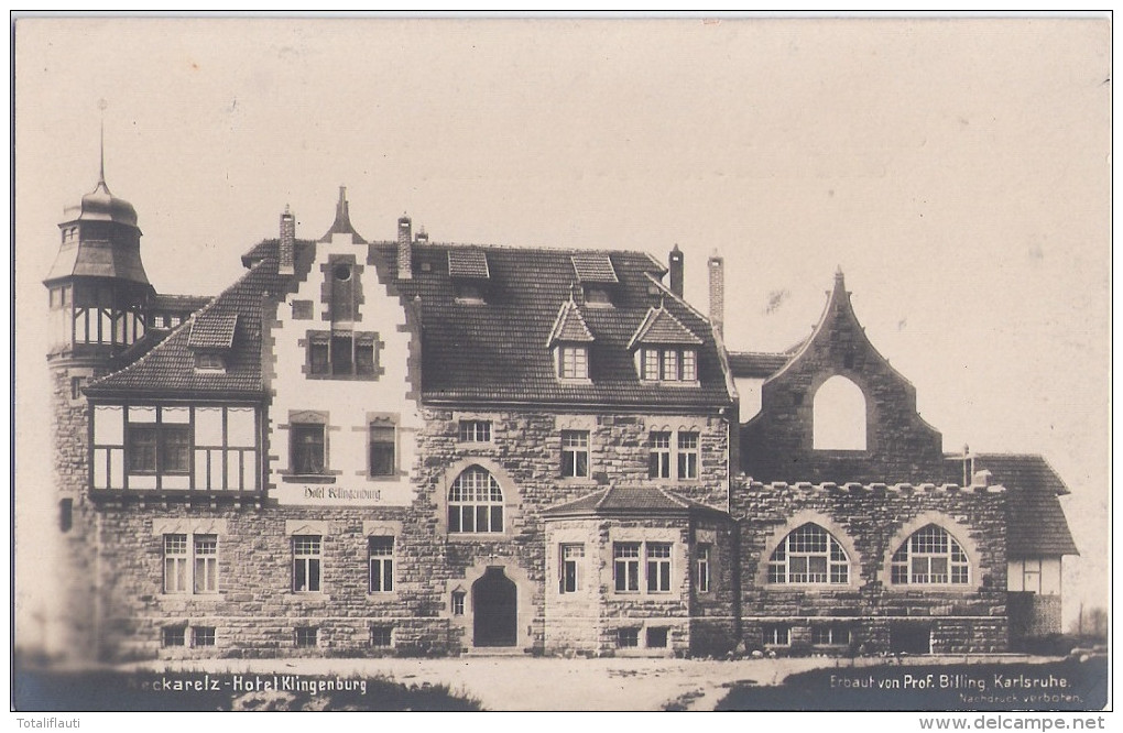 NECKARELZ Mosbach Hotel Klingenburg Erbaut Prof Billing Karlsruhe Referenz Objekt 1906 Werbung - Mosbach