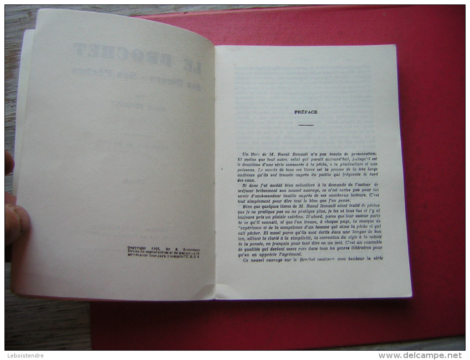 LIVRE SUR  LA PECHE   LE BROCHET  SES MOEURS  SES PECHES  PAR RAOUL RENAULT  EDITIONS BORNEMANN 1968 - Chasse/Pêche