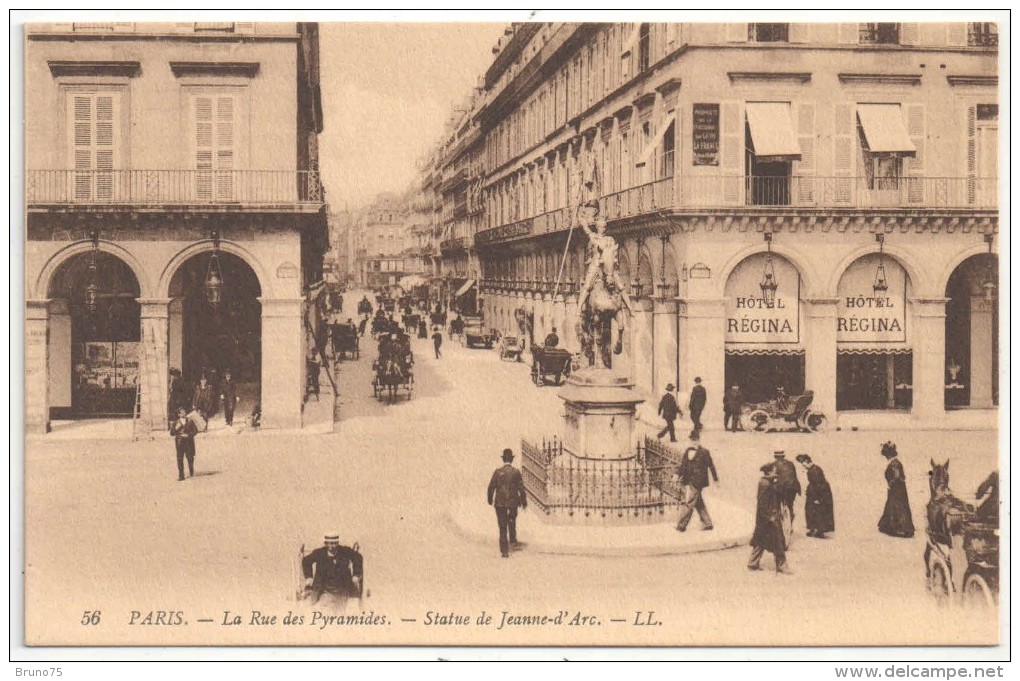 75 - PARIS 1 - La Rue Des Pyramides - Statue De Jeanne D'Arc - LL 56 - Statues