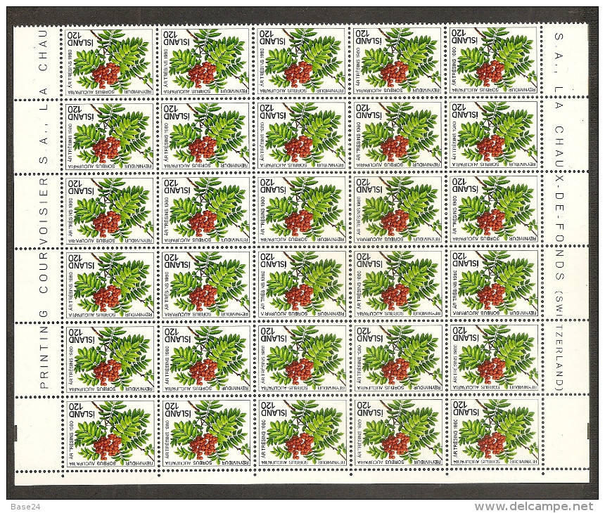 1980 Islanda Iceland ALBERI  TREES 30 Serie (507) In Blocco MNH** - Nuovi