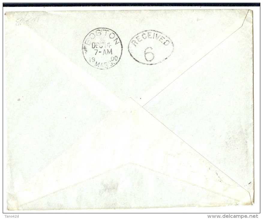 LBL26B - MONACO ALBERT Ier 25c VERT CLAIR SUR LETTRE POUR BOSTON 1/12/1900 - Lettres & Documents