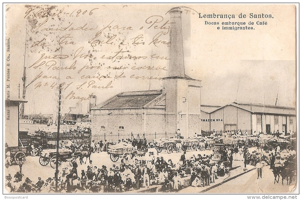 Santos - Docas Embarque De Café E Imigrantes. Brasil. - Other