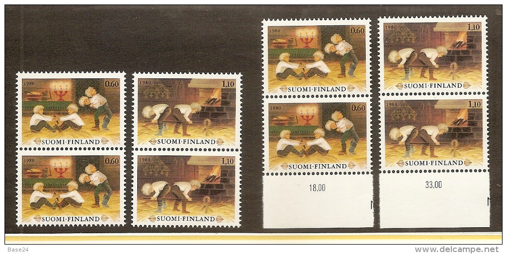 1980 Finlandia Finland NATALE  CHRISTMAS 4 Serie Di 2v. (838/39) MNH** - Natale