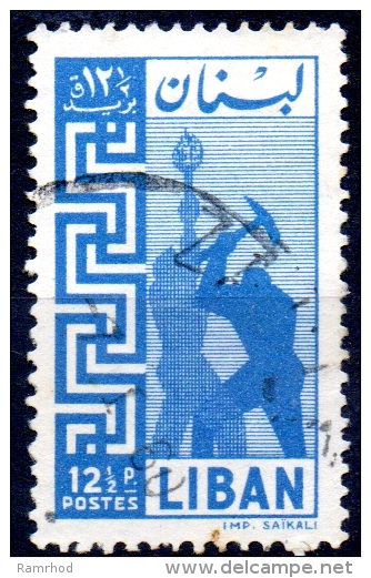 LEBANON 1957  Miners - 121/2p. - Blue   FU - Lebanon