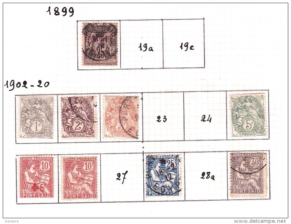 FRANCE Former Colonies PORT SAID Early Selection Yvert Cat N° Various  Very Fine Used - Oblitérés