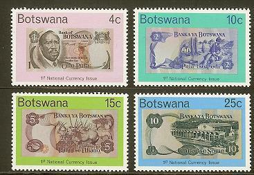 BOTSWANA 1976 MNH Stamp(s) Pula Banknotes 151-154 # 5028 - Coins