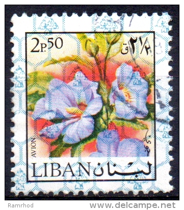 LEBANON 1978 Flowers And Fruits Overprinted With Pattern -  2p50. - Morning Glory  FU - Libanon