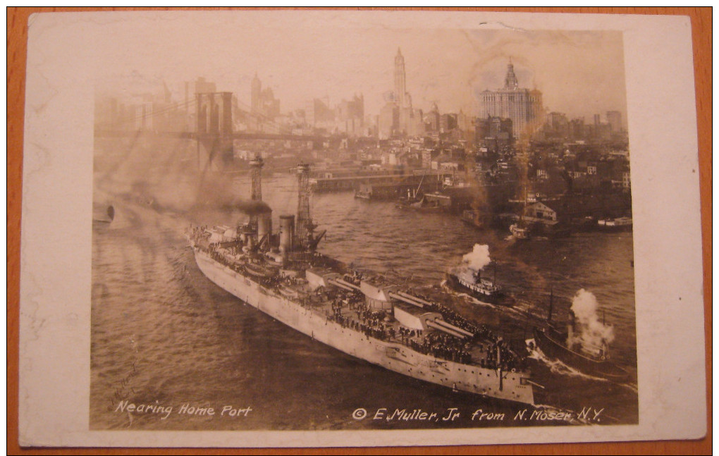 CPA Photo Nearing Home Port From N. Moser, N.Y. - Transports