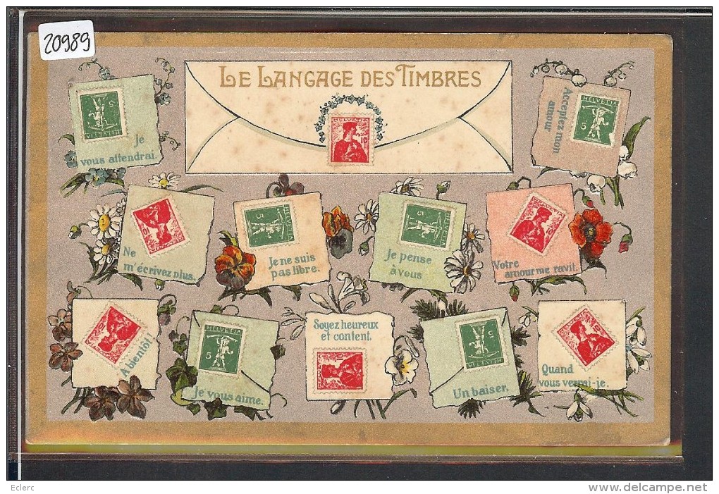 LE LANGAGE DU TIMBRE SUISSE - TB - Briefmarken (Abbildungen)