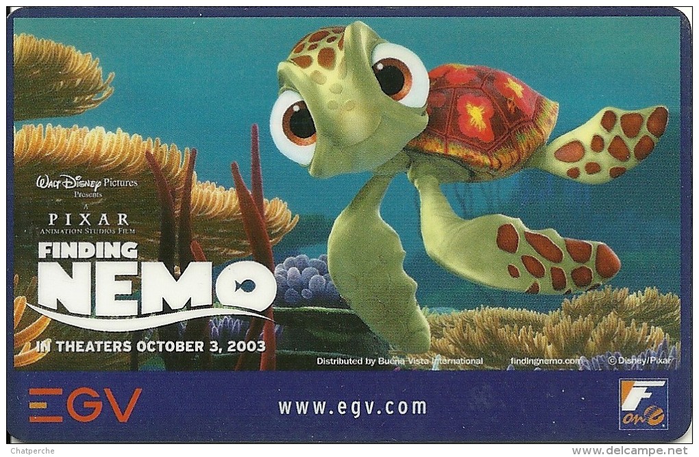 CINECARTE CARTE CINEMA  BANDE MAGNETIQUE  THAILANDE "FINDING NEMO" WALT DISNEY - Cinécartes