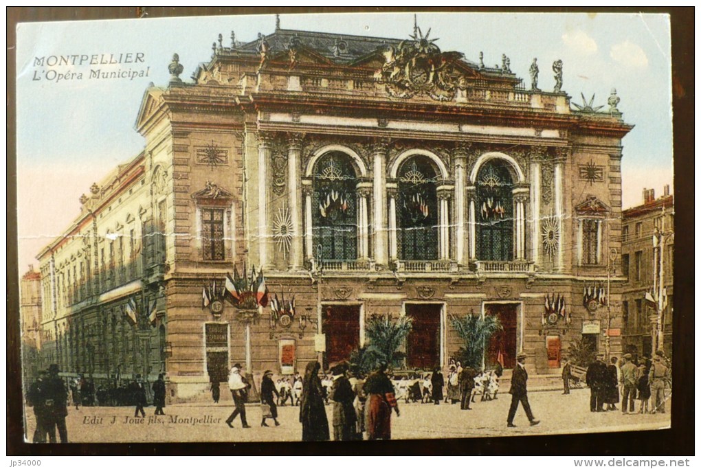 MONTPELLIER  (34) L'opera Comedie. Carte Animée (pli) - Montpellier