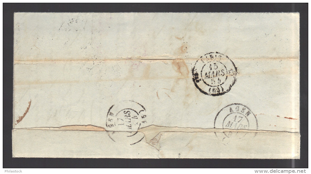 FRANCE 1855 N°10 (défaut) Obl. S/lettre PC 749 Charleville - 1852 Luis-Napoléon