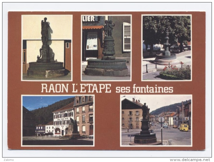 88-RAON L'ETAPE- 5 Vues- Fontaines Relais Lorraine Alsace---RECTO /VERSO- E66 - Raon L'Etape