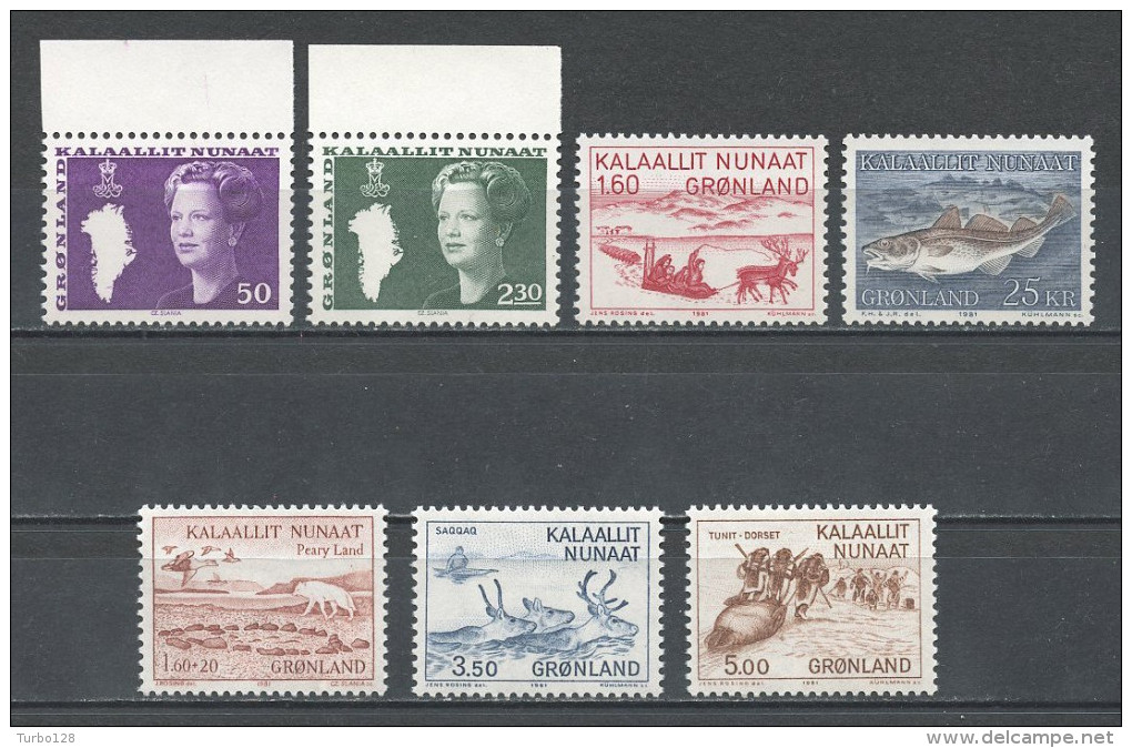 GROENLAND Année 1981 Complète N° 114/120 ** Neufs = MNH Luxe Cote 17,40 €  Jahrgang Full Year Ano Completo - Volledige Jaargang