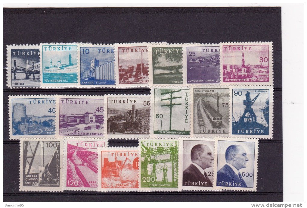 TURQUIE ...SERIE COURANTE DE 19 VALEURS - Unused Stamps