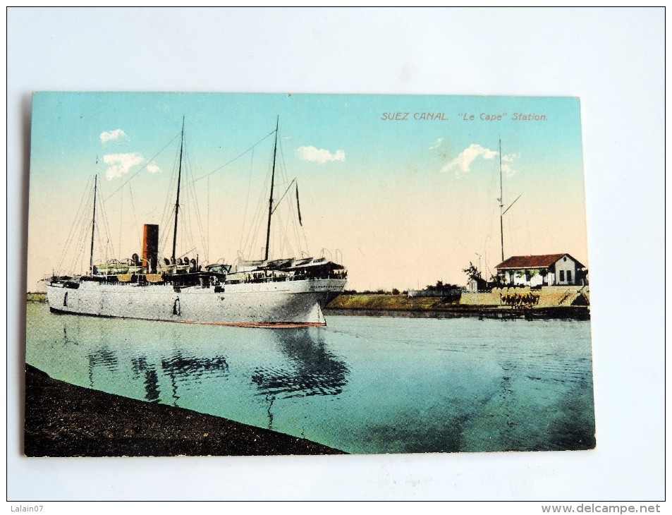 Carte Postale Ancienne : SUEZ CANAL : "Le Cape" Station,  1924 - Suez