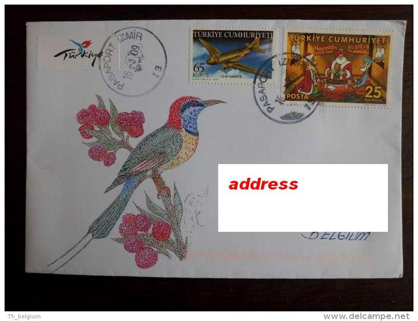 Turkey 2009 Letter With Stamps Airplanes + Fairy Tales - Lettres & Documents