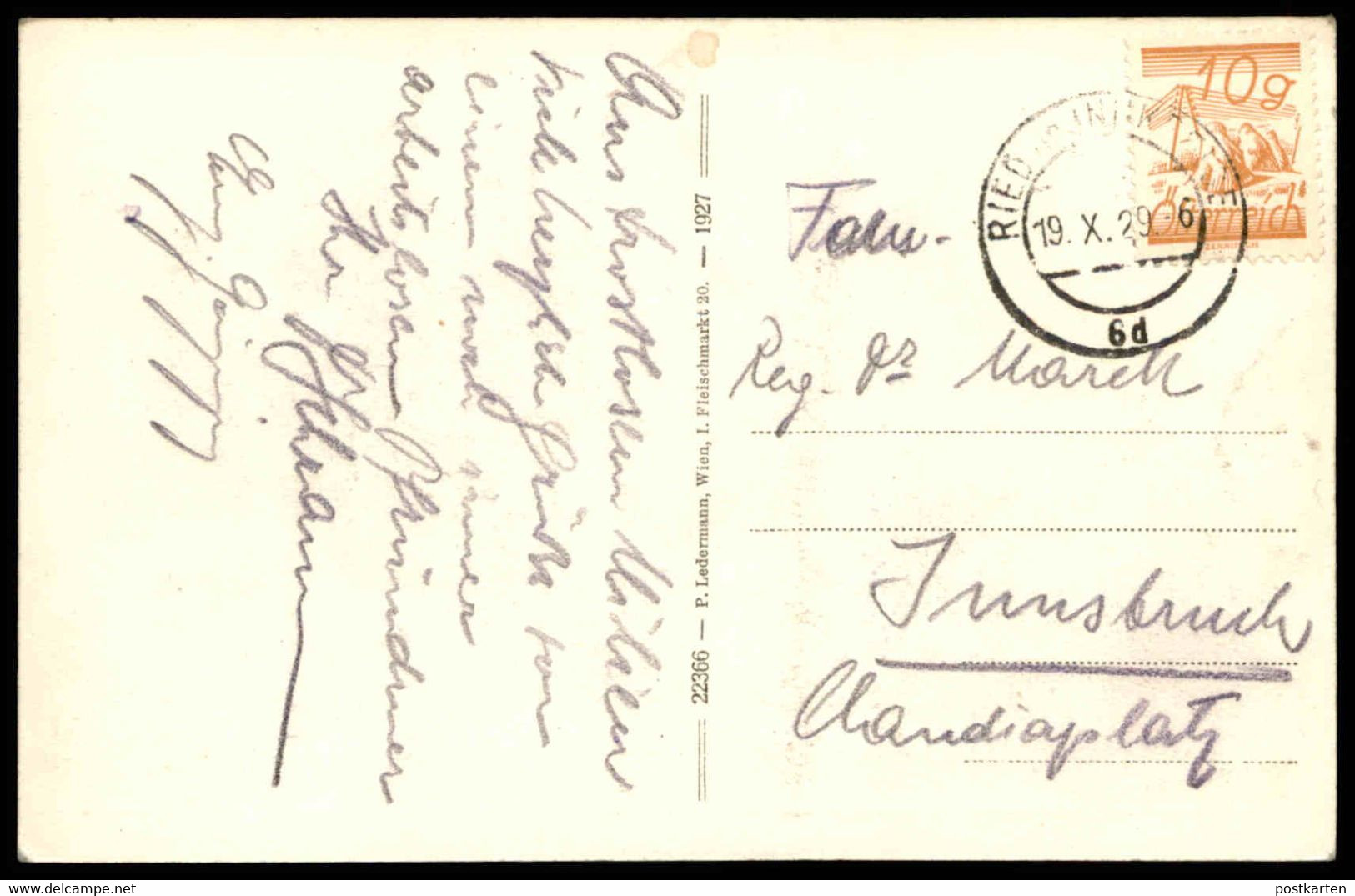 ALTE POSTKARTE RIED IM INNKREIS RATHAUS HAUPTPLATZ ZUM WEISSEN RÖSSL 1927... GmbH Zweigstelle Oberösterreich Austria - Ried Im Innkreis