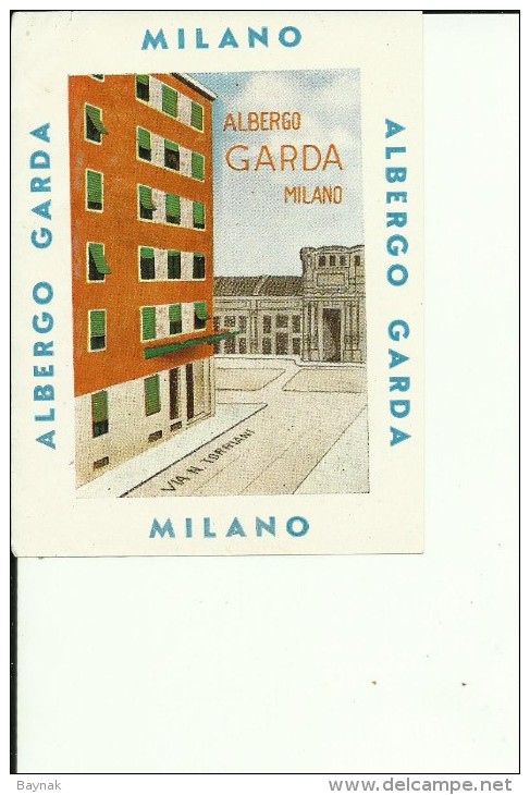 HOTEL LABEL   ---   MILANO  --  ALBERGO GARDA - Hotelaufkleber