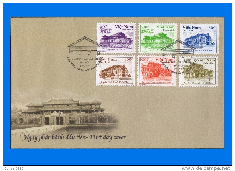 VN 2014-0010,  Vietnam Architecture (2nd Issue) FDC - Vietnam