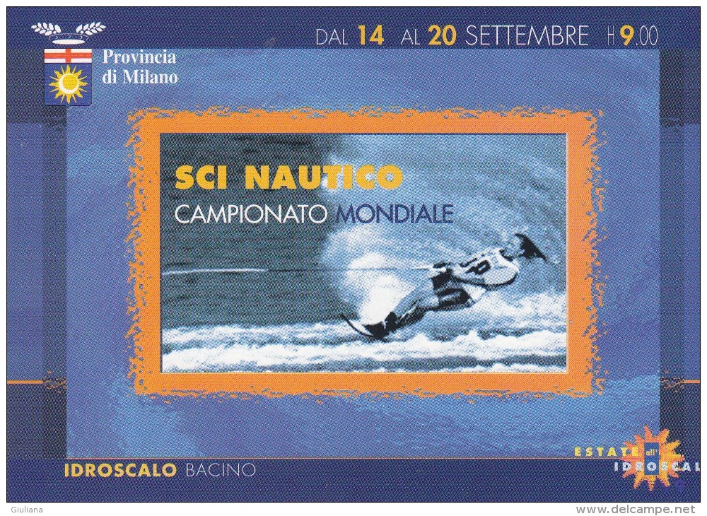 Cartolina Milano Idroscalo Campionato Mondiale Di Sci Nautico - Waterski