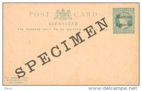 MOROCCO AGENCIES POSTAL STATIONERY  1898 MAROC ENTIER POSTAL VICTORIA SPECIMEN - Autres & Non Classés