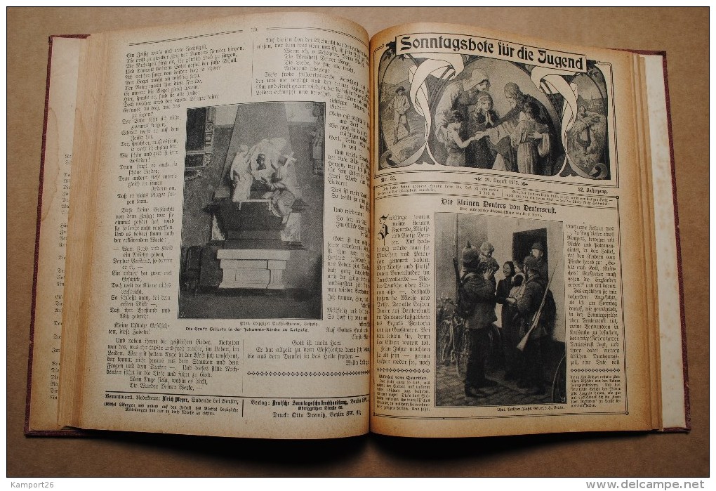 1915 Sonntagsbote für die Jugend THEOLOGY Children's newspaper RELIGION Les enfants du Journal