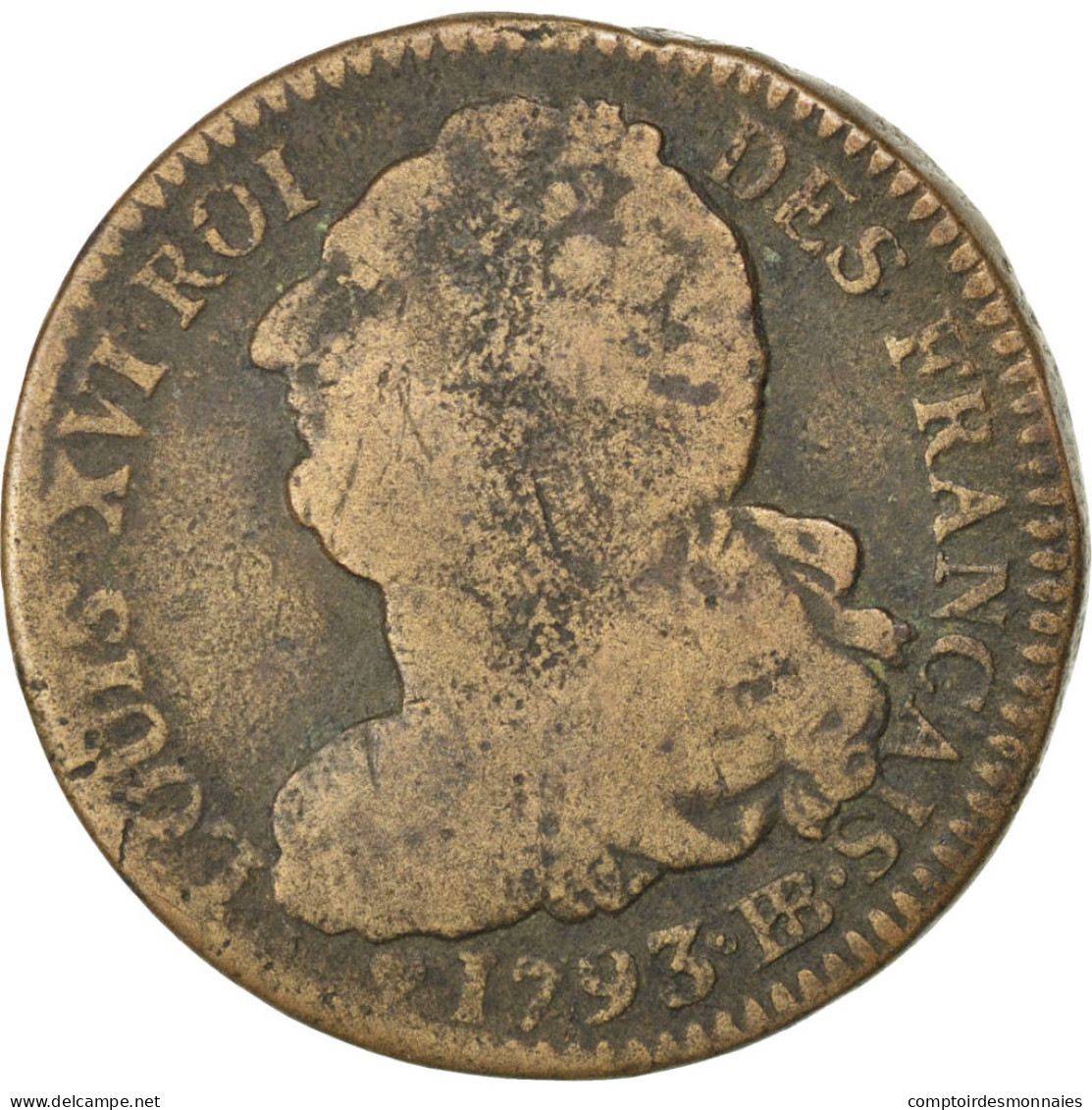 Monnaie, France, 2 Sols Français, 2 Sols, 1793, Strasbourg, TB, Bronze, KM:612 - Otros & Sin Clasificación