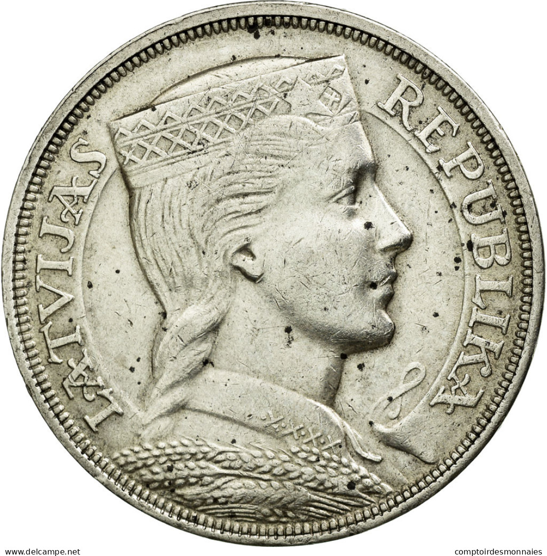 Monnaie, Latvia, 5 Lati, 1931, TTB, Argent, KM:9 - Lettland