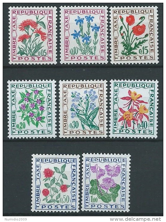 1964-71 FRANCIA SEGNATASSE 8 VALORI MNH ** - EDF135 - 1960-.... Neufs