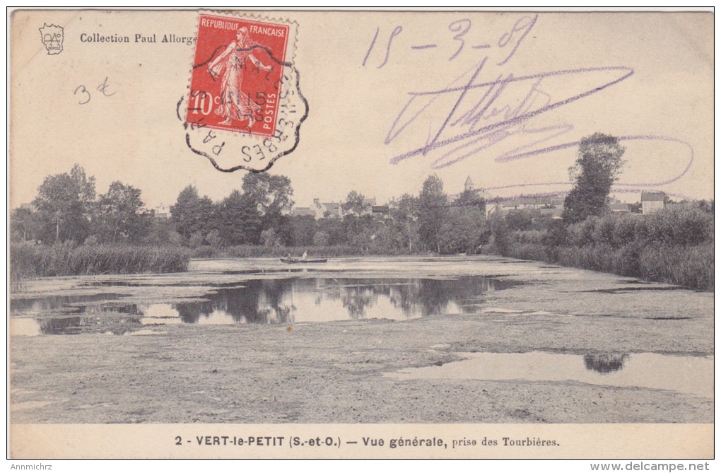 VERT LE PETIT VUE GENERALE PRISE DES TOURBIERES 1909 - Vert-le-Petit