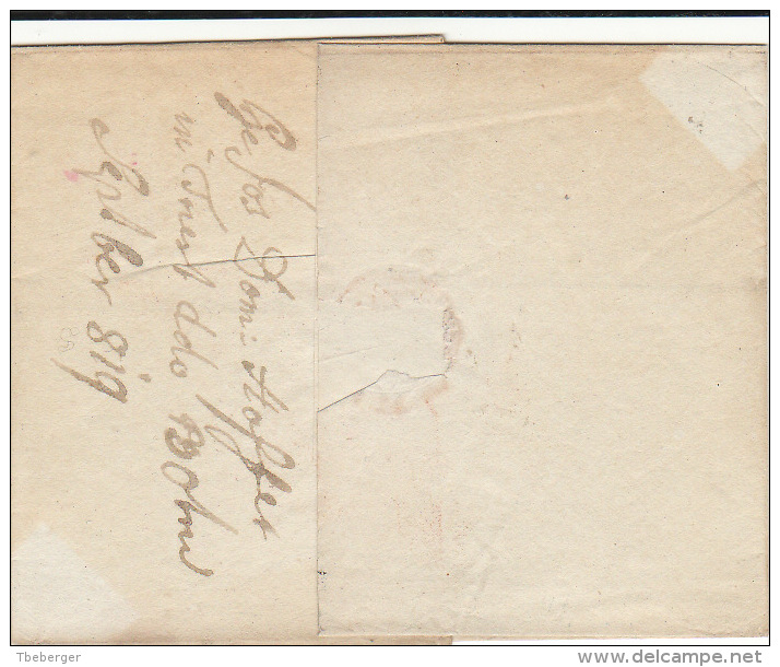 Österreich Austria Italy Triest Trieste 1819 Faltbrief Entire Letter Handwritten ´Triest´ And Mark ´V. TRIEST´ (j01) - ...-1850 Préphilatélie