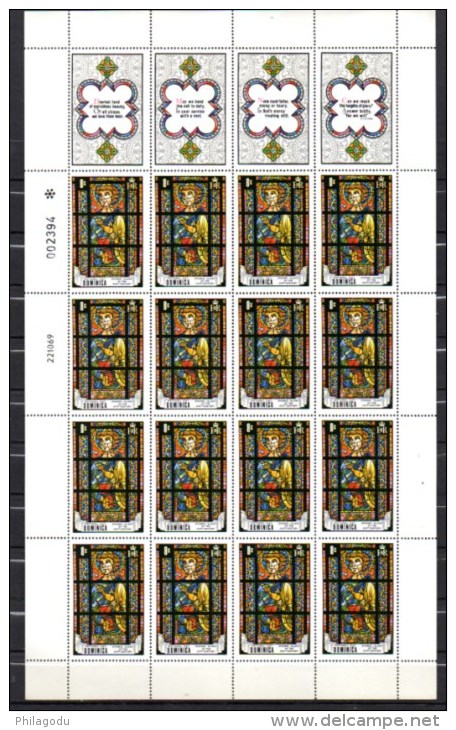 Journée Nationale, Vitraux, 259 / 262** En Feuille De 16, Cote 24 €, - Dominica (1978-...)