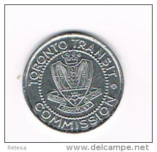 ¨  JETON  CANADA  TORONTO TRANSIT COMMISSION  1954 - Professionals / Firms