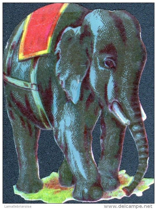 4 CHROMOS REPRESENTANT DES ELEPHANTS - FORMAT 6 X 5 Cm - Animals