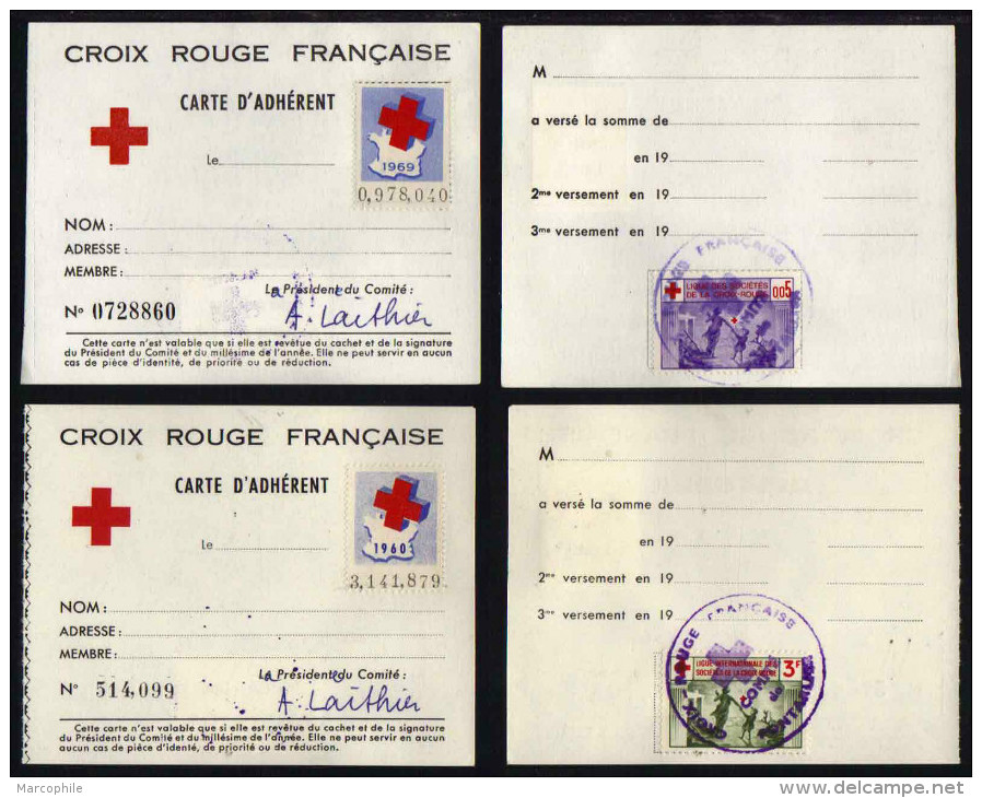 ERINNOPHILIE - CROIX ROUGE - DOUBS / 1959/1969 PONTARLIER 6 CARTES AVEC VIGNETTES / 3 IMAGES (ref 5494) - Rotes Kreuz