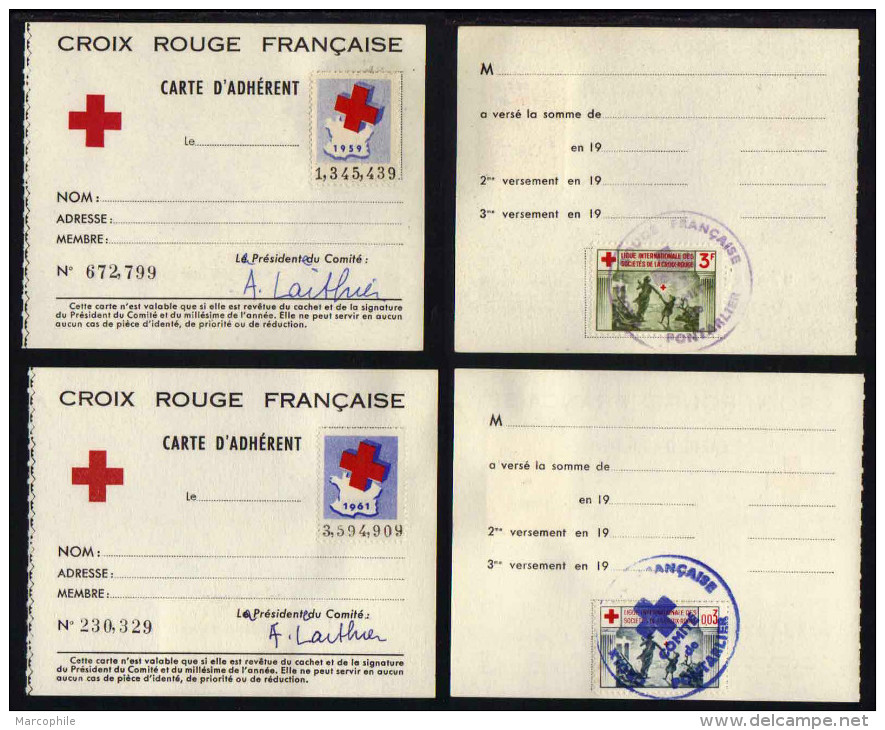 ERINNOPHILIE - CROIX ROUGE - DOUBS / 1959/1969 PONTARLIER 6 CARTES AVEC VIGNETTES / 3 IMAGES (ref 5494) - Red Cross