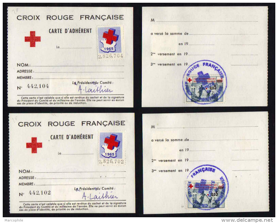 ERINNOPHILIE - CROIX ROUGE - DOUBS / 1959/1969 PONTARLIER 6 CARTES AVEC VIGNETTES / 3 IMAGES (ref 5494) - Red Cross