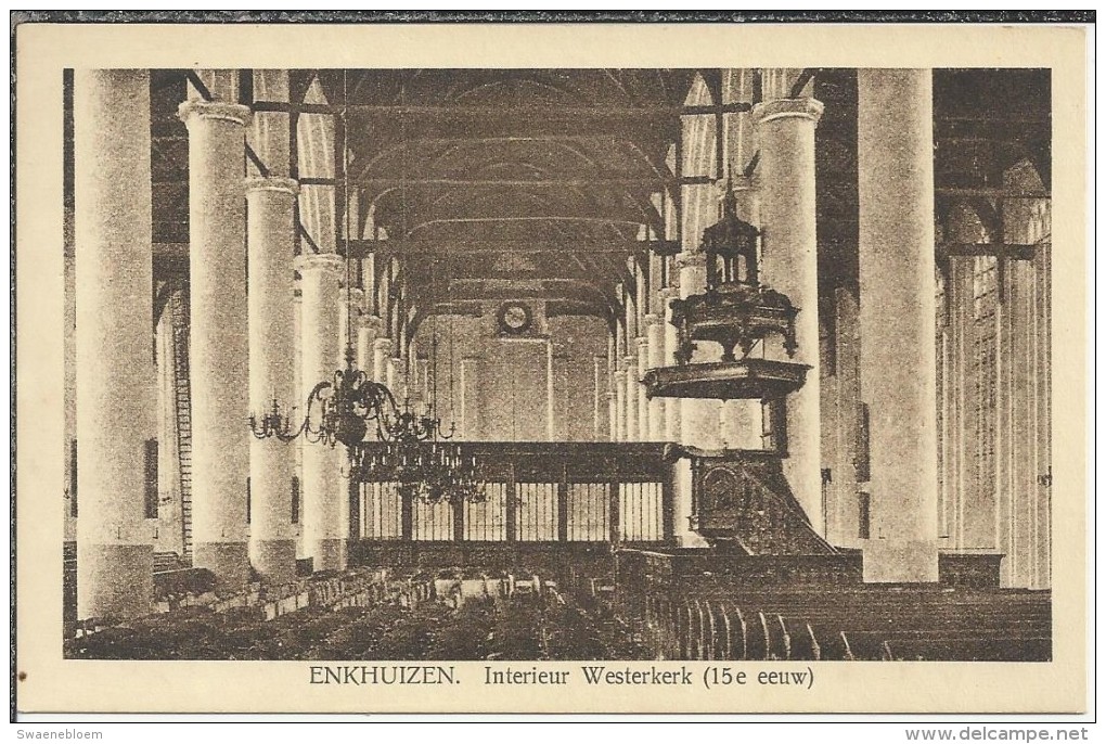 NL.- Enkhuizen. Nederlands Hervormde Kerk. Interieur Westerkerk. (15e Eeuw). 2 Scans - Enkhuizen