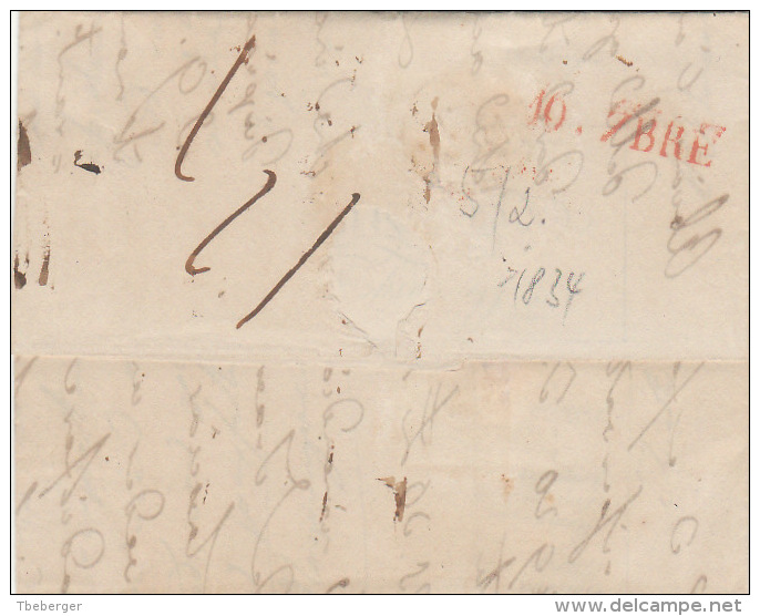 Österreich Austria Italy Triest Trieste 1834 Entire Letter Faltbrief ´V. TRIEST´ To Genova (j17) - ...-1850 Préphilatélie